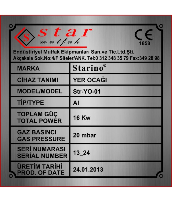 Prinç, Aliminyum, Çelik Asit İndirme Etiketler